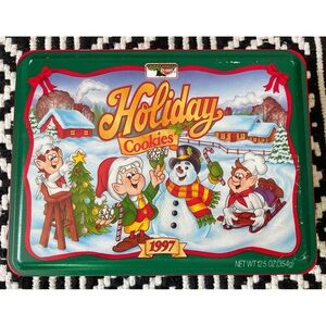 Vintage 1997 Keebler Elf Holiday Cookies Collectible Tin